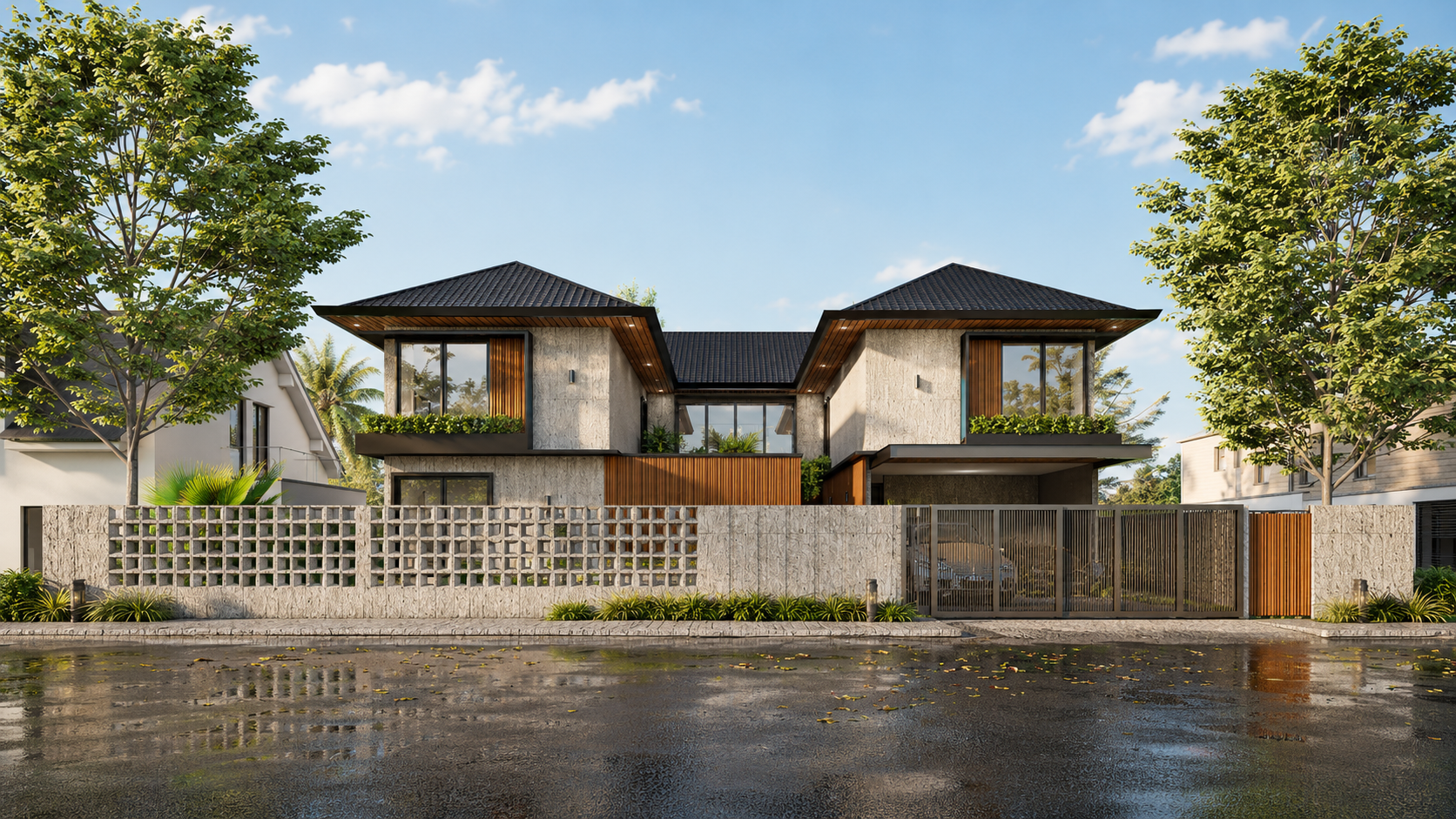 Modern bungalow front exterior