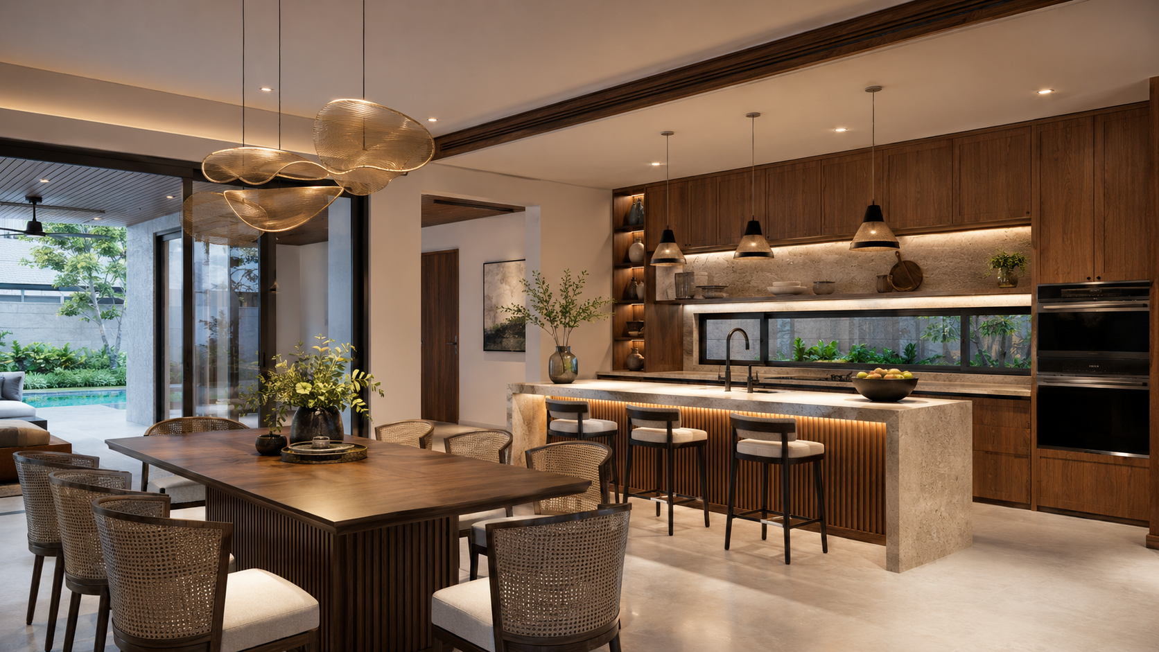 Bungalow kitchen and dining interior