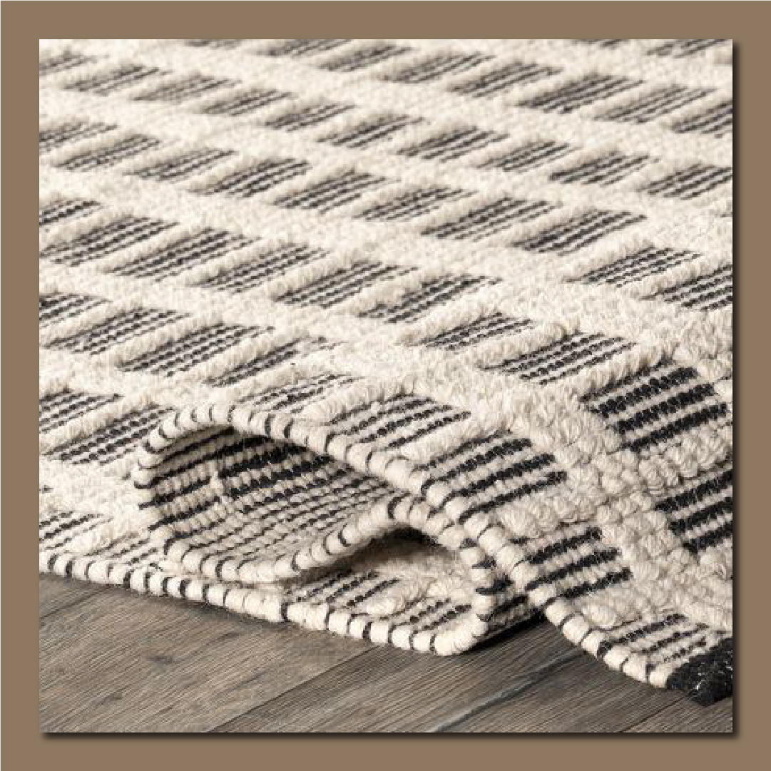 Wool and cotton rug material