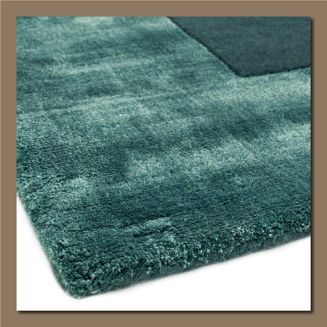 Wool and viscose rug material