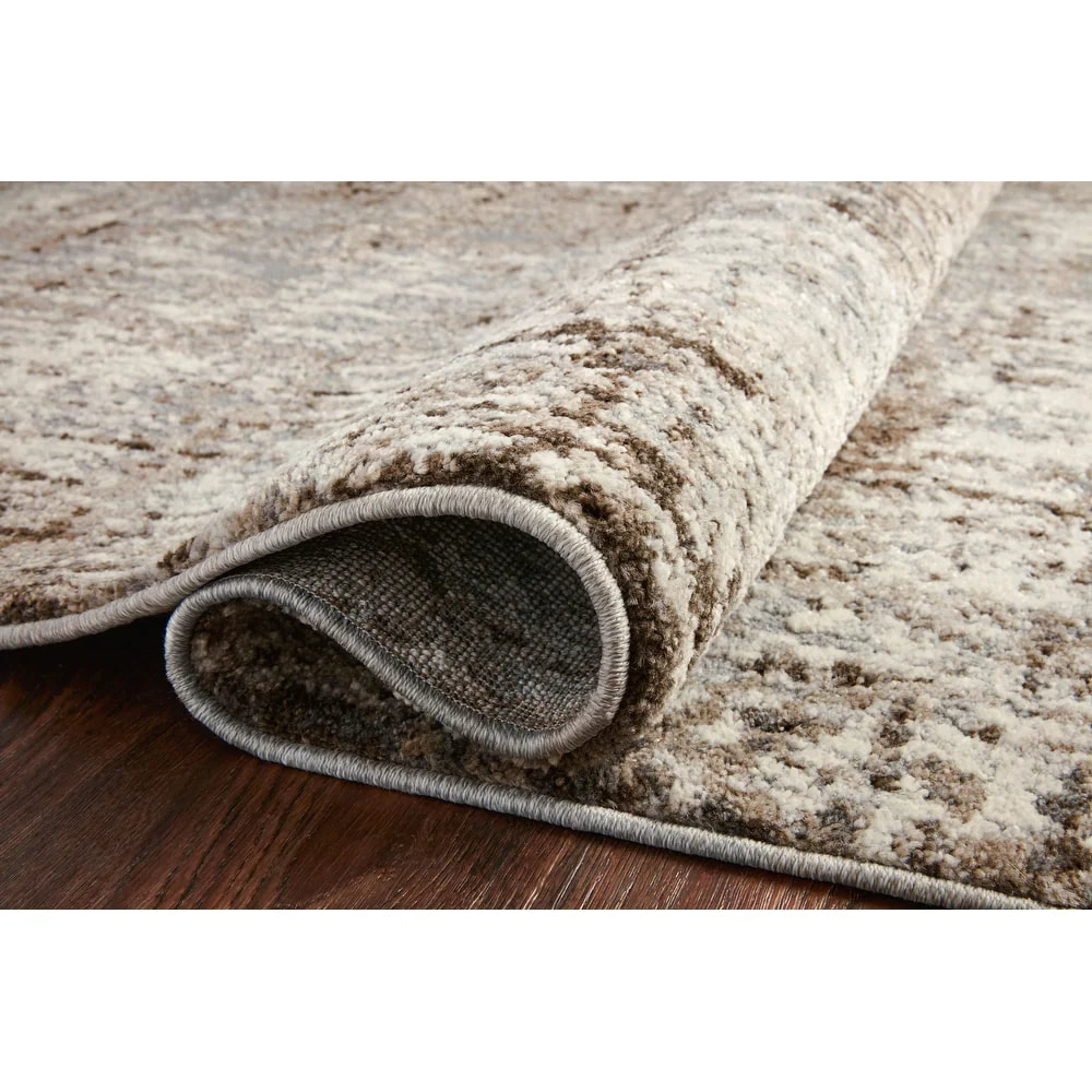 PRG-1 Modern Contemporary Abstract Mixed Nylon Polypropylene Brown Printed Machine-made Rug - Image 3