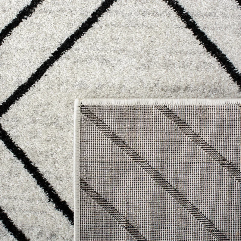 PRG-16 Modern Contemporary Geometric Mixed Nylon Polypropylene Black/Gray Printed Machine-made Rug - Image 4