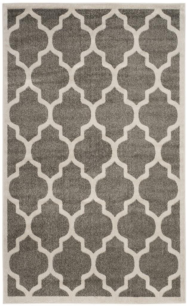 PRG-17 Transitional Geometric Mixed Nylon Polypropylene Gray Printed Machine-made Rug - Image 4