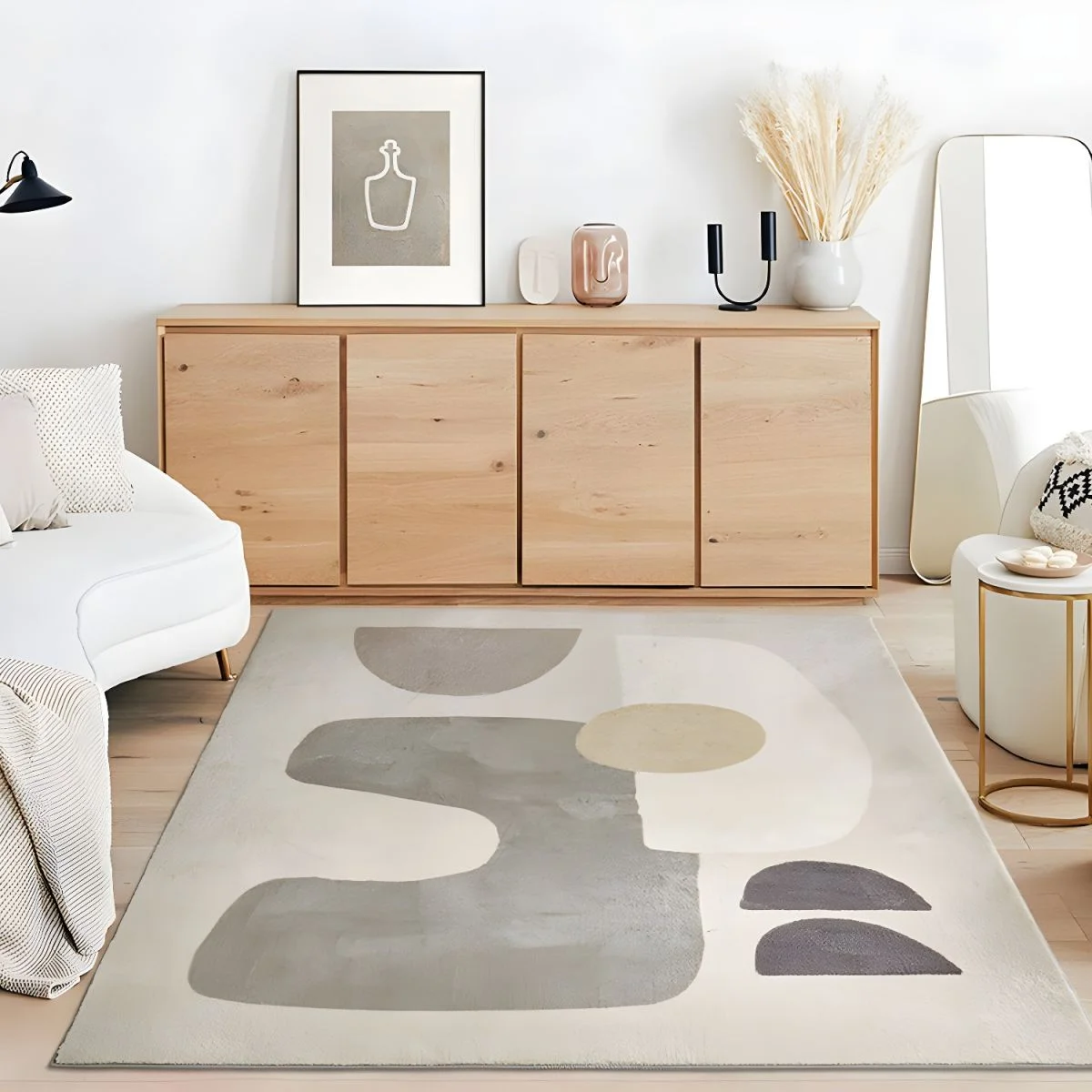 PRG-19 Modern Abstract Mixed Nylon Polypropylene Multi-color Printed Machine-made Rug