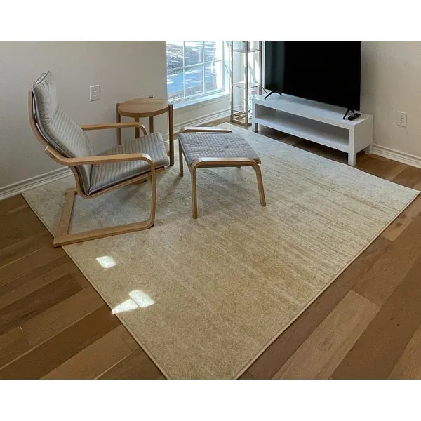 PRG-2 Transitional Abstract Mixed Nylon Polypropylene Sage/Ivory Printed Machine-made Rug - Image 3