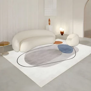 PRG-24 Modern Color Block Mixed Nylon Polypropylene Multi-color Printed Machine-made Rug