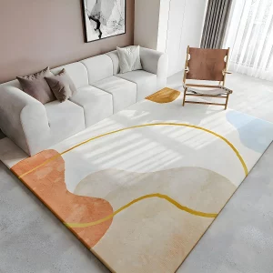PRG-25 Modern Color Block Mixed Nylon Polypropylene Multi-color Printed Machine-made Rug