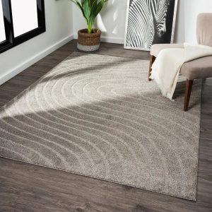 PRG-3 Modern Contemporary Geometric Mixed Nylon Polypropylene Taupe Printed Machine-made Rug
