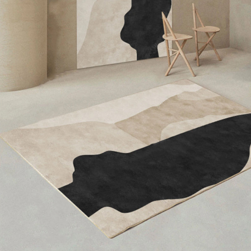 PRG-30 Modern Color Block Mixed Nylon Polypropylene Taupe Printed Machine-made Rug