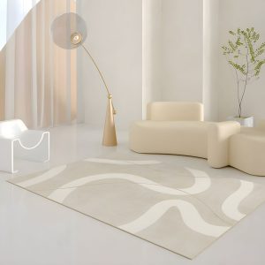 PRG-34 Minimalist Color Block Mixed Nylon Polypropylene Multi-color Printed Machine-made Rug