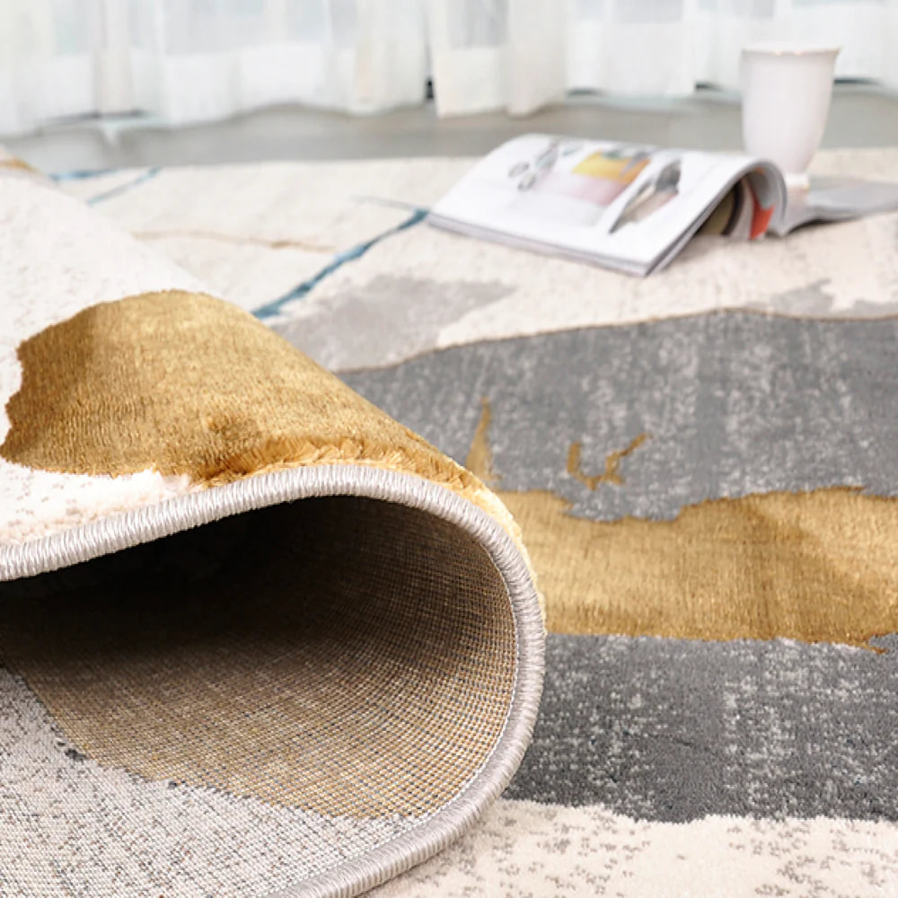 PRG-41 Mid-Century Modern Abstract Mixed Nylon Polypropylene Multi-color Printed Machine-made Rug - Image 2