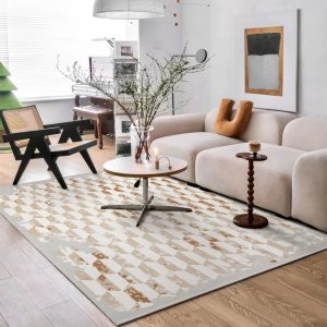 PRG-43 Contemporary Geometric Mixed Nylon Polypropylene Multi-color Printed Machine-made Rug
