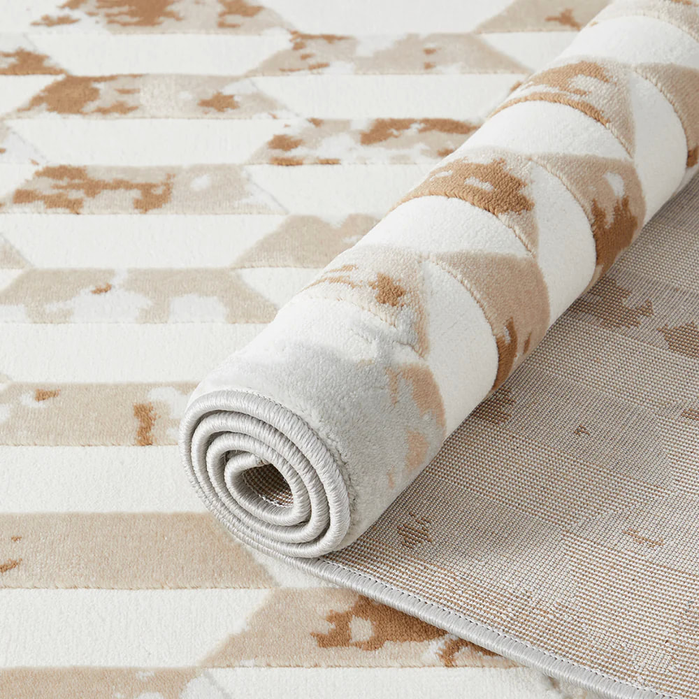 PRG-43 Contemporary Geometric Mixed Nylon Polypropylene Multi-color Printed Machine-made Rug - Image 3