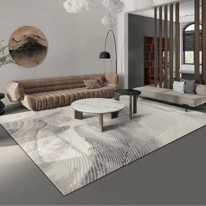 PRG-45 Modern Abstract Mixed Nylon Polypropylene Gray Printed Machine-made Rug ​ ​