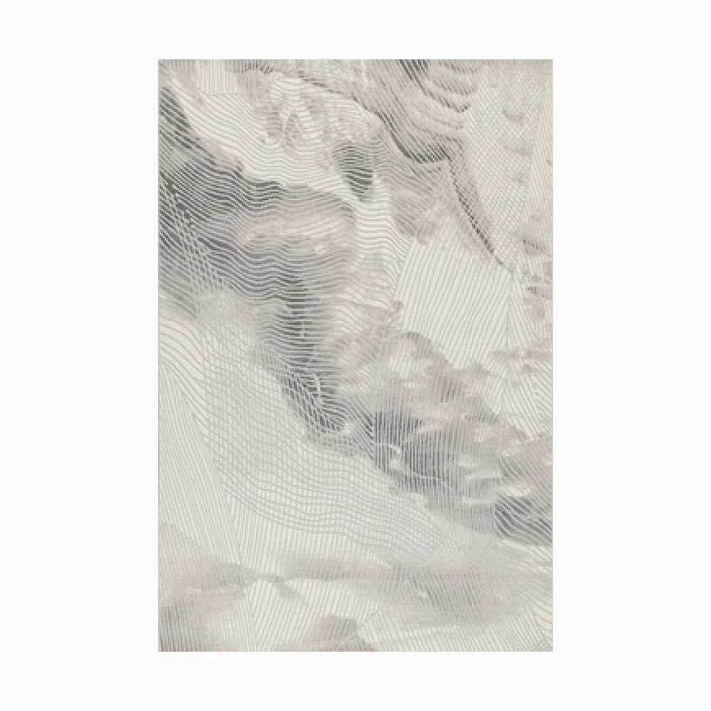 PRG-45 Modern Abstract Mixed Nylon Polypropylene Gray Printed Machine-made Rug - Image 4
