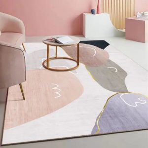 PRG-5 Modern Color Block Mixed Nylon Polypropylene Multi-color Printed Machine-made Rug