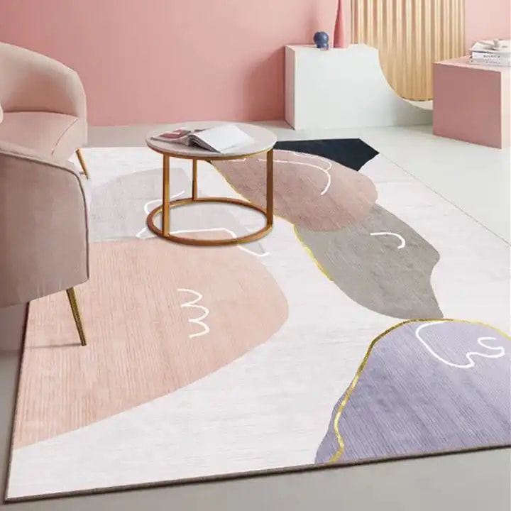 PRG-5 Modern Color Block Mixed Nylon Polypropylene Multi-color Printed Machine-made Rug