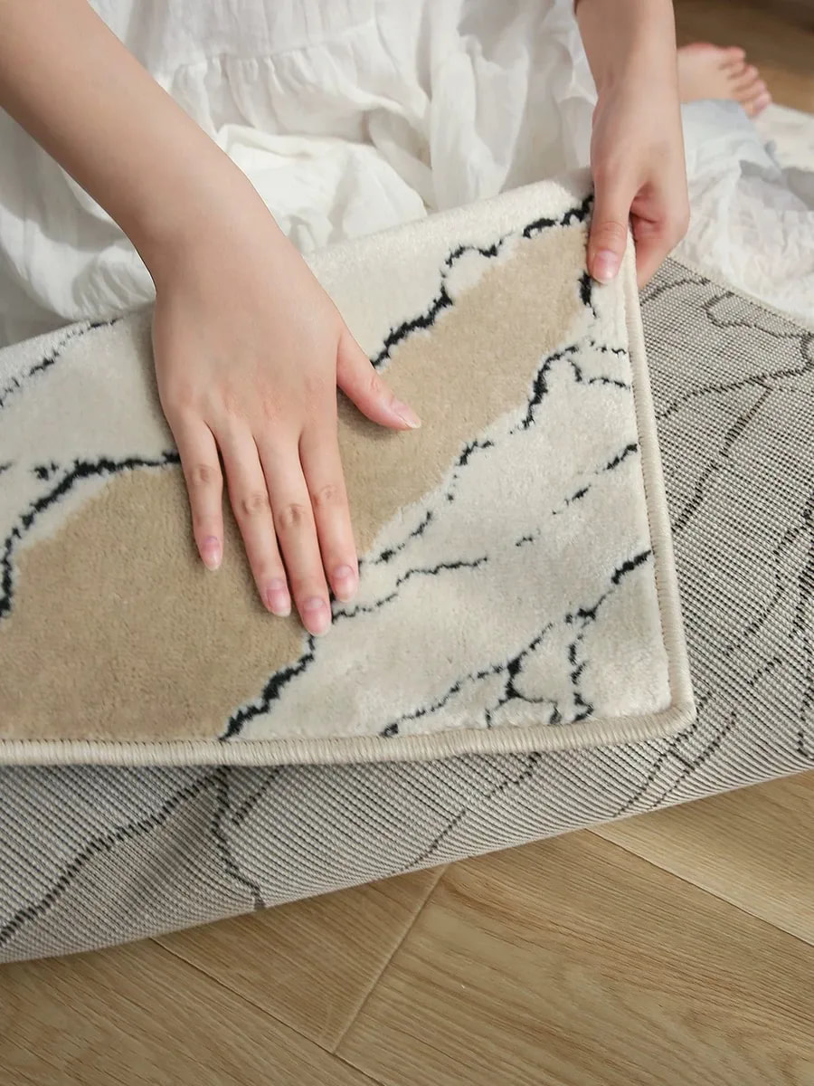 PRG-6 Modern Contemporary Abstract Mixed Nylon Polypropylene Ivory Printed Machine-made Rug - Image 2