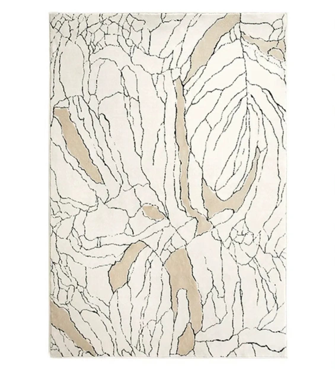 PRG-6 Modern Contemporary Abstract Mixed Nylon Polypropylene Ivory Printed Machine-made Rug - Image 5