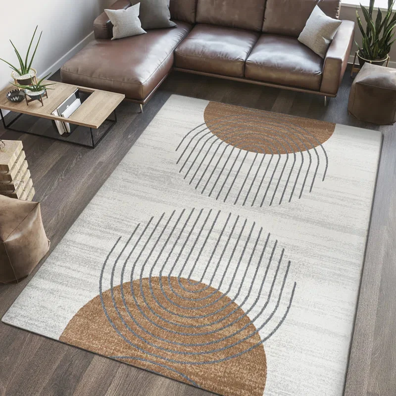 PRG-7 Modern Geometric Mixed Nylon Polypropylene Cream Printed Machine-made Rug