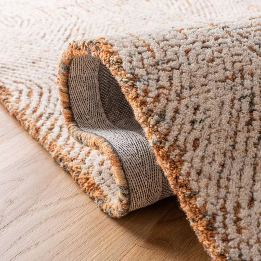 RG-1 Bohemian Abstract Jute & Wool Ivory Handtufted Handmade Rug - Image 2