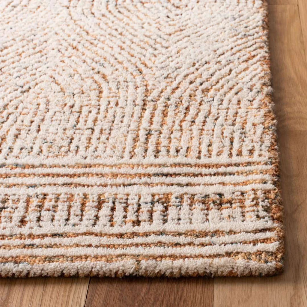 RG-1 Bohemian Abstract Jute & Wool Ivory Handtufted Handmade Rug - Image 3