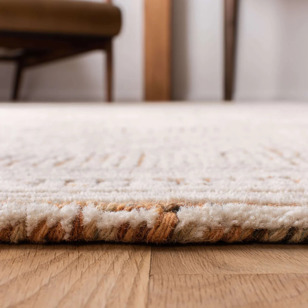 RG-1 Bohemian Abstract Jute & Wool Ivory Handtufted Handmade Rug - Image 5
