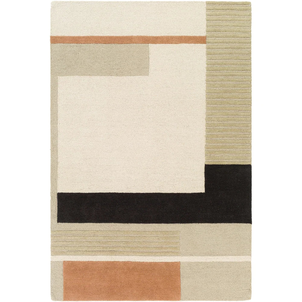 RG-10 Modern Contemporary Geometric Wool Multi-color Handtufted Handmade Rug - Image 5