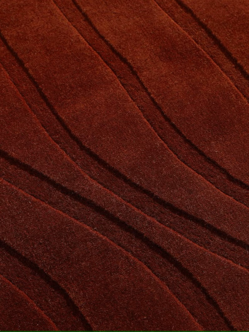 RG-101 Modern Abstract Wool Red Handtufted Handmade Rug - Image 2