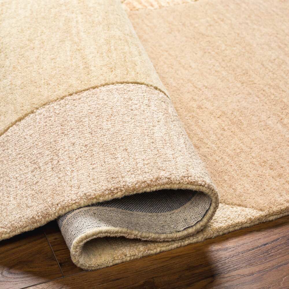 RG-11 Modern Contemporary Geometric Wool Cream/Beige Handtufted Handmade Rug - Image 2