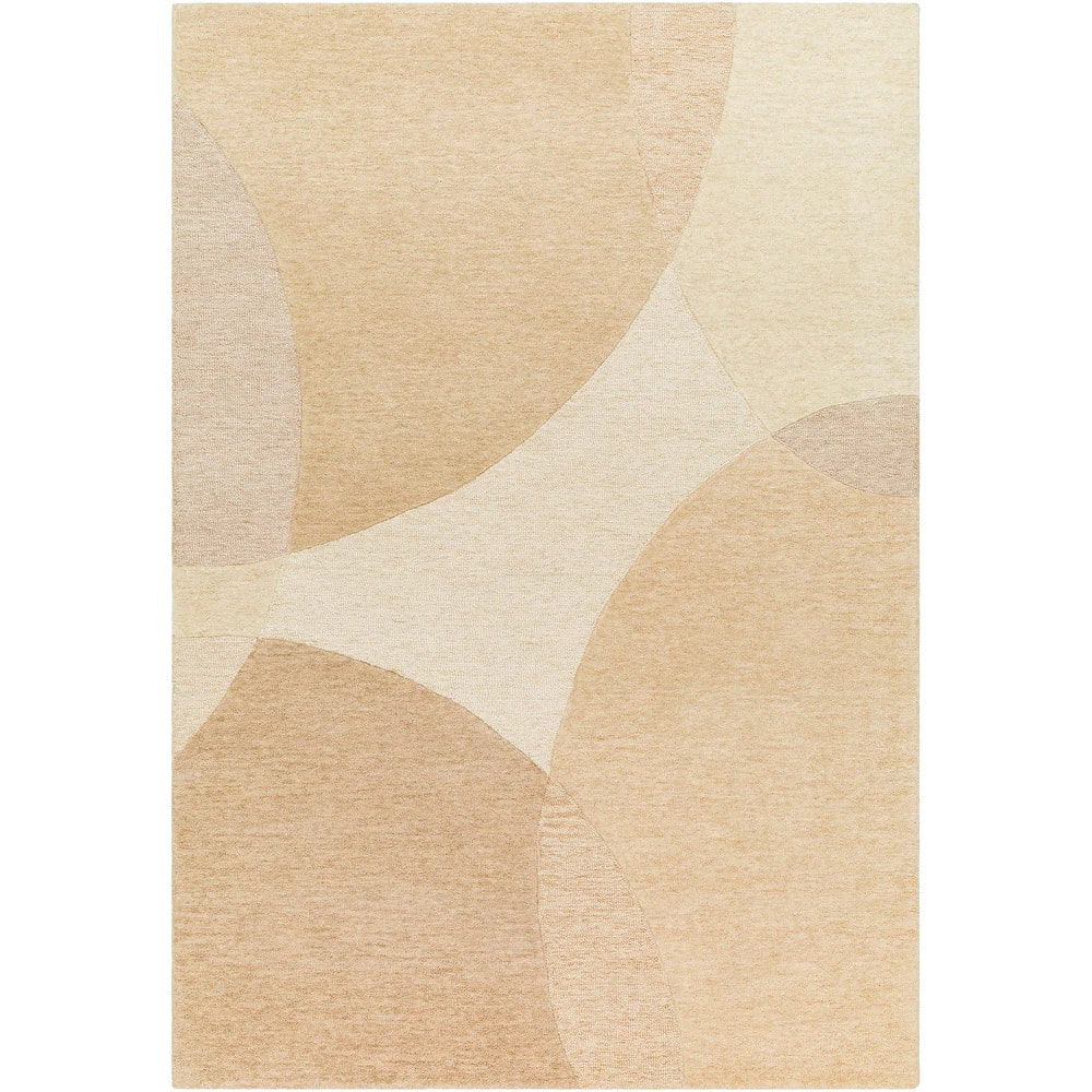 RG-11 Modern Contemporary Geometric Wool Cream/Beige Handtufted Handmade Rug - Image 5