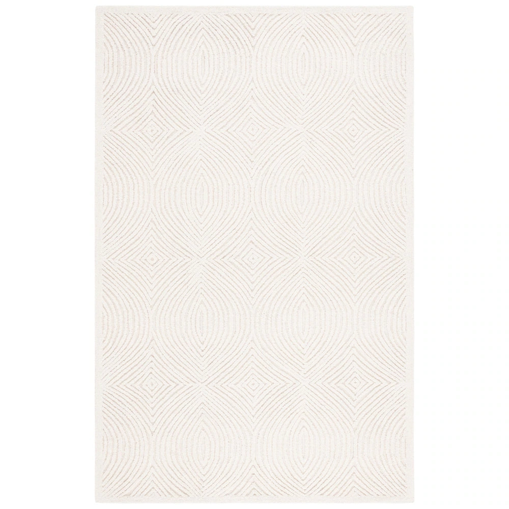 RG-14 Transitional Geometric Wool Ivory Handtufted Handmade Rug - Image 5