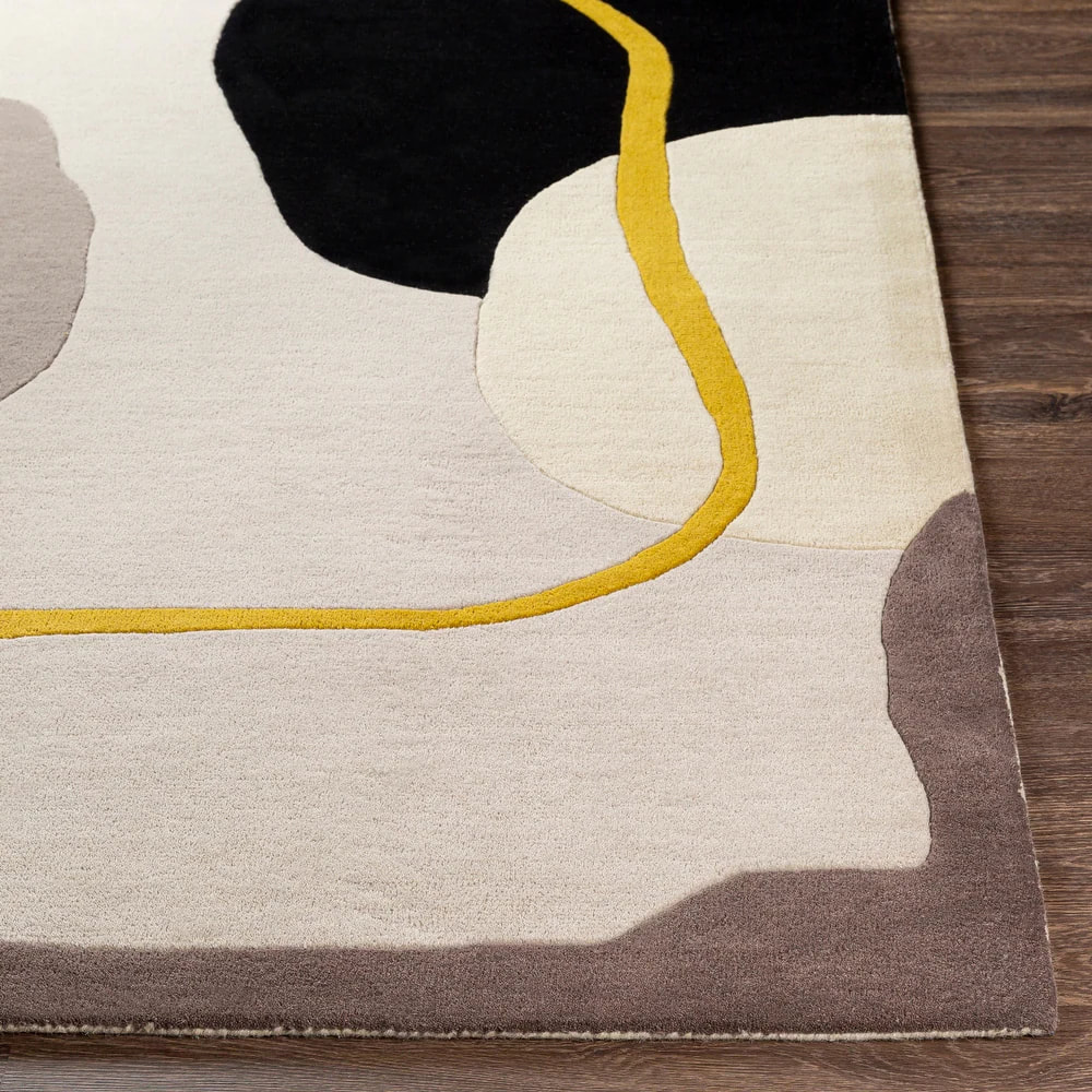 RG-16 Mid-Century Modern Abstract Wool Multi-color Handtufted Handmade Rug - Image 3