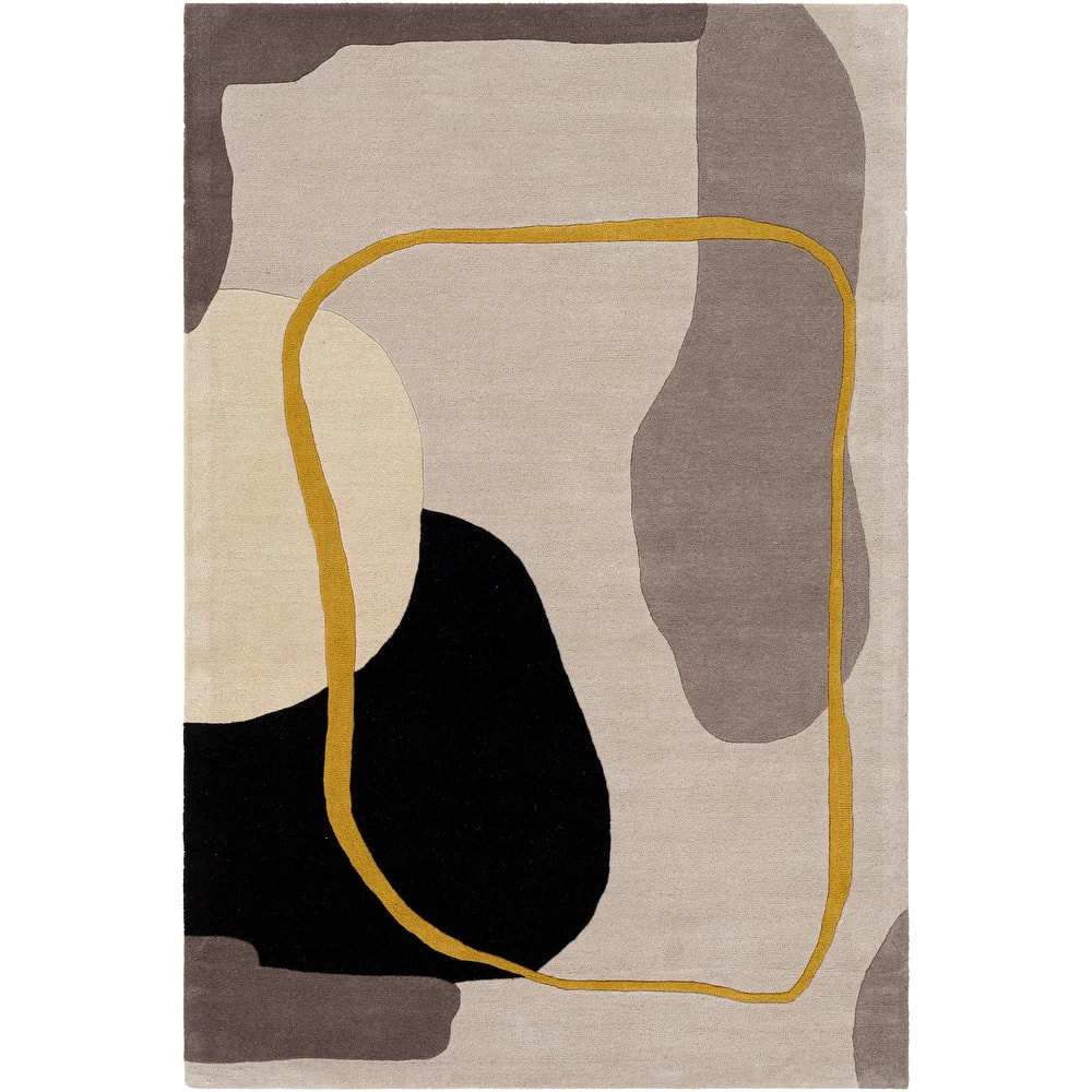 RG-16 Mid-Century Modern Abstract Wool Multi-color Handtufted Handmade Rug - Image 4