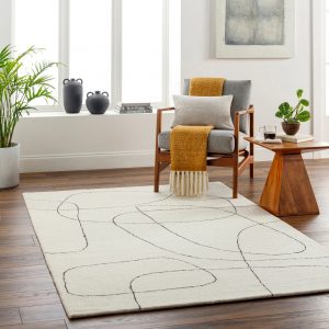 RG-18 Modern Abstract Wool Cream Handtufted Handmade Rug