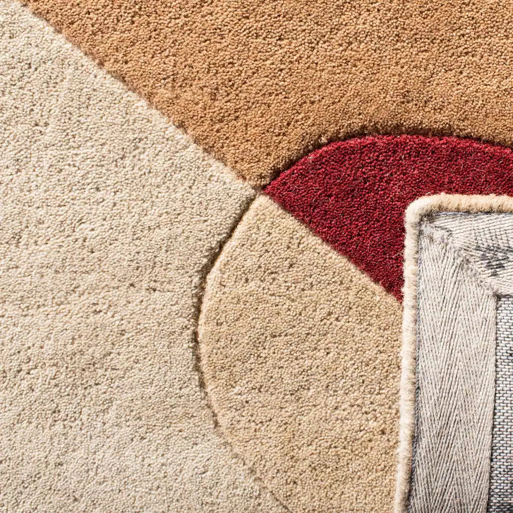 RG-2 Mid-Century Modern Abstract Wool Multi-color Handtufted Handmade Rug - Image 2