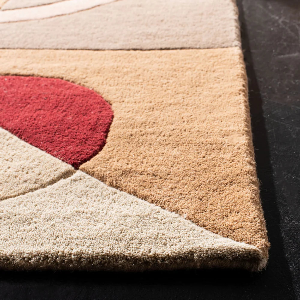 RG-2 Mid-Century Modern Abstract Wool Multi-color Handtufted Handmade Rug - Image 4