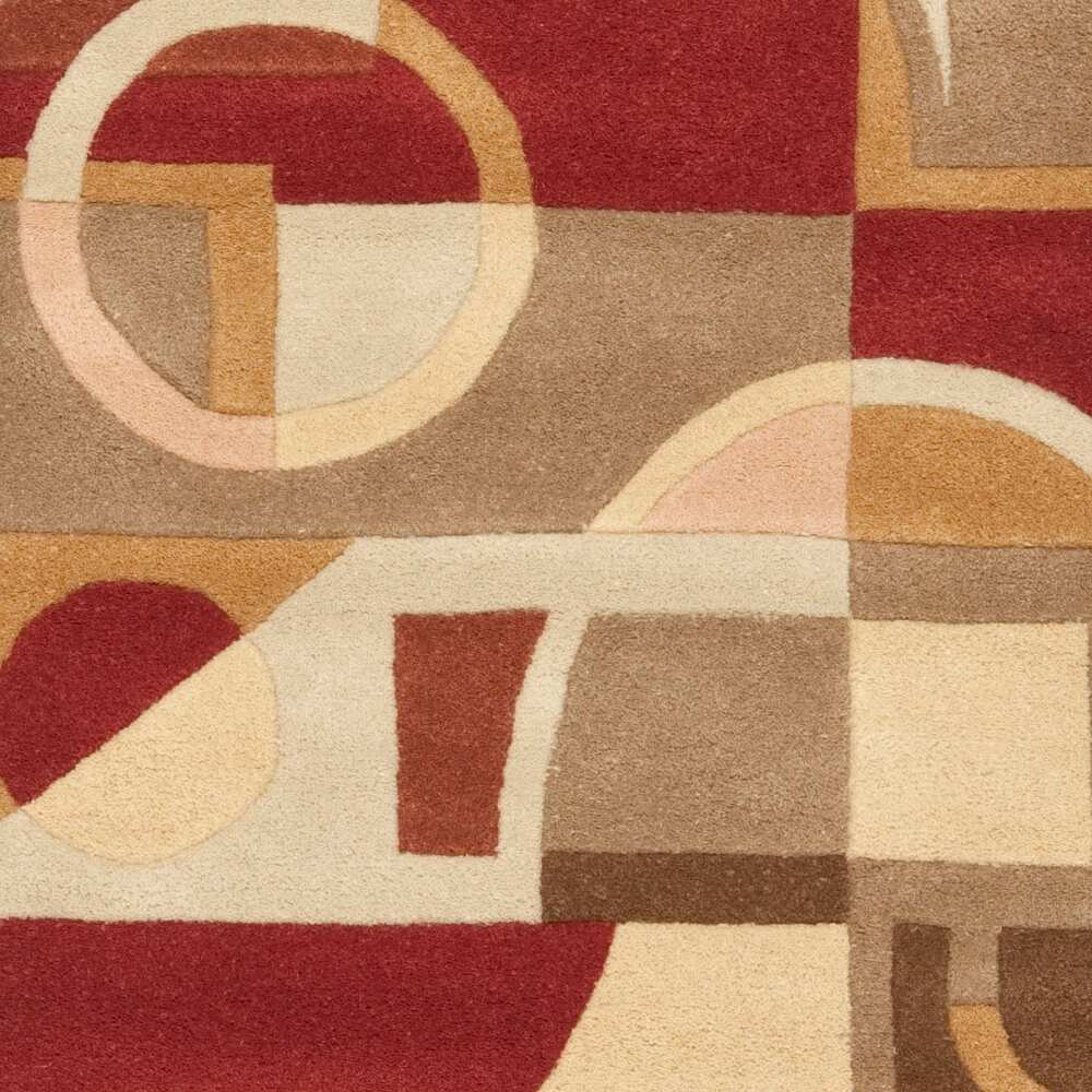 RG-2 Mid-Century Modern Abstract Wool Multi-color Handtufted Handmade Rug - Image 5