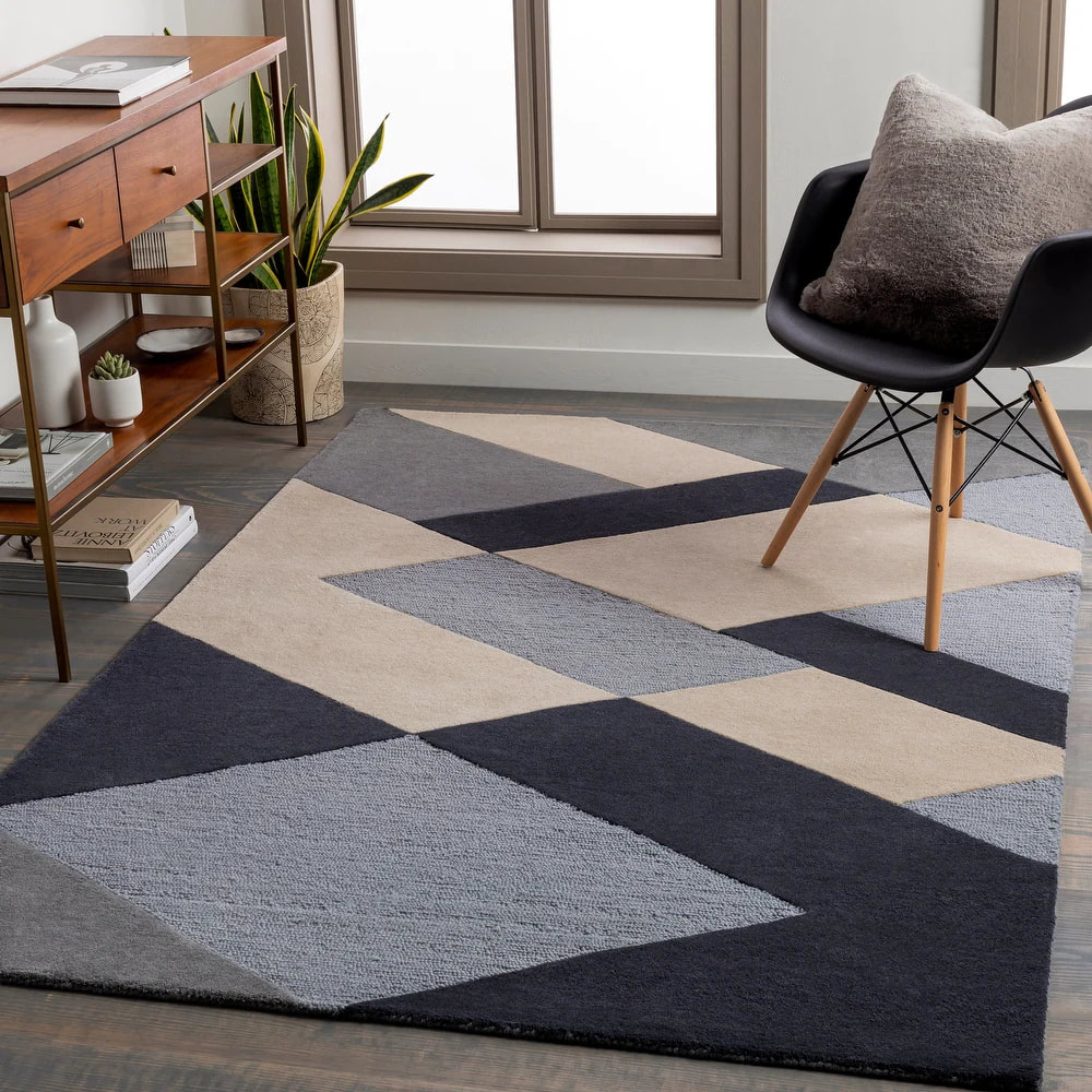 RG-22 Scandinavian Geometric Wool Multi-color Handtufted Handmade Rug