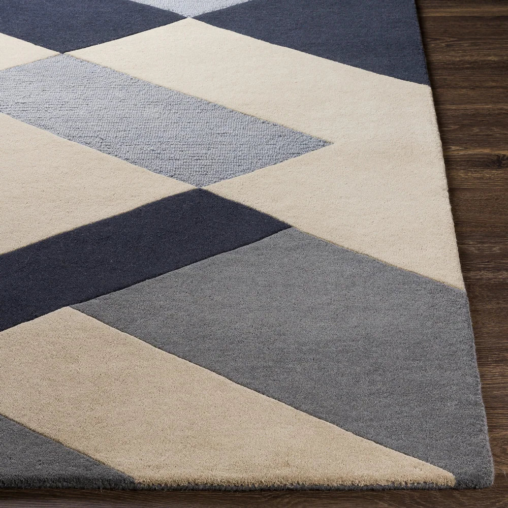 RG-22 Scandinavian Geometric Wool Multi-color Handtufted Handmade Rug - Image 3