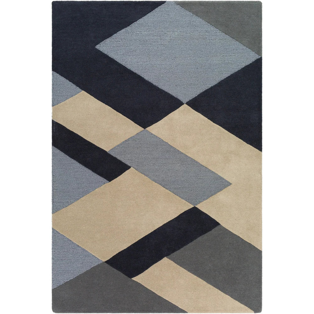 RG-22 Scandinavian Geometric Wool Multi-color Handtufted Handmade Rug - Image 5