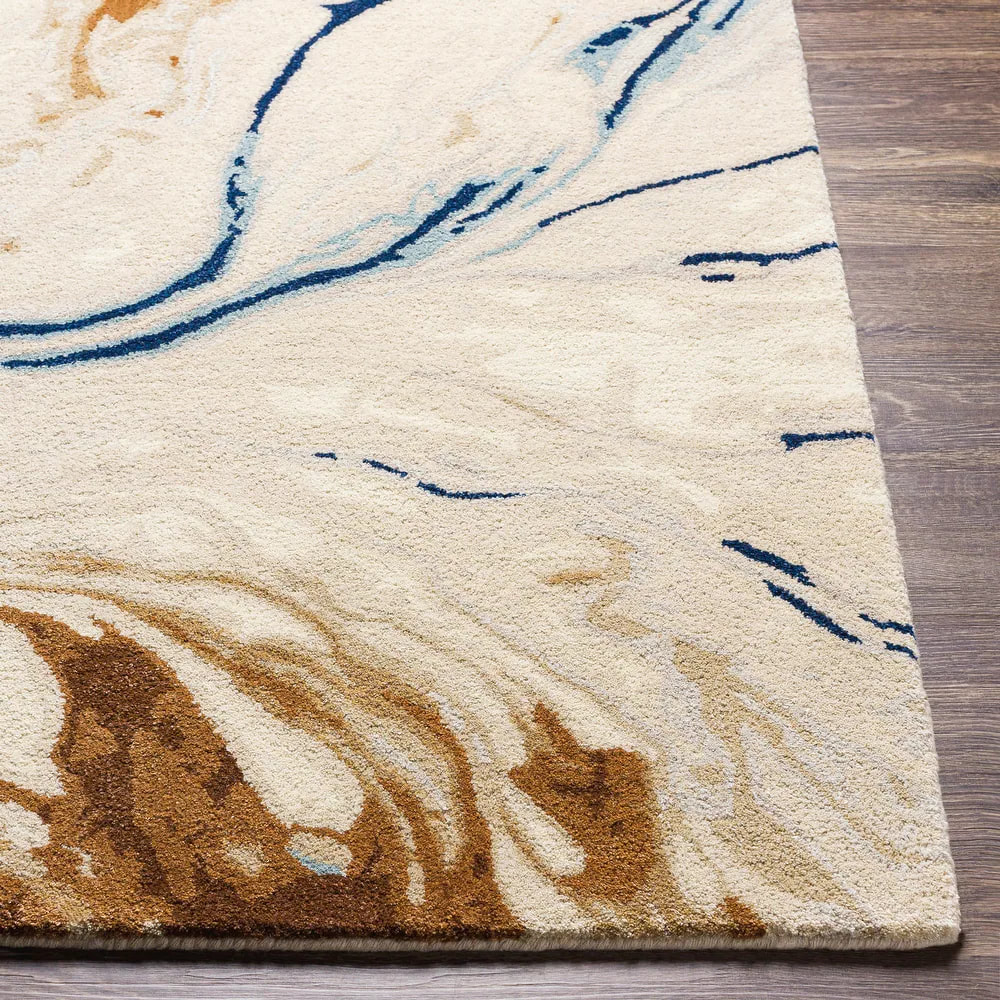 RG-27 Modern Contemporary Abstract Wool & Viscose Multi-color Handtufted Handmade Rug - Image 2