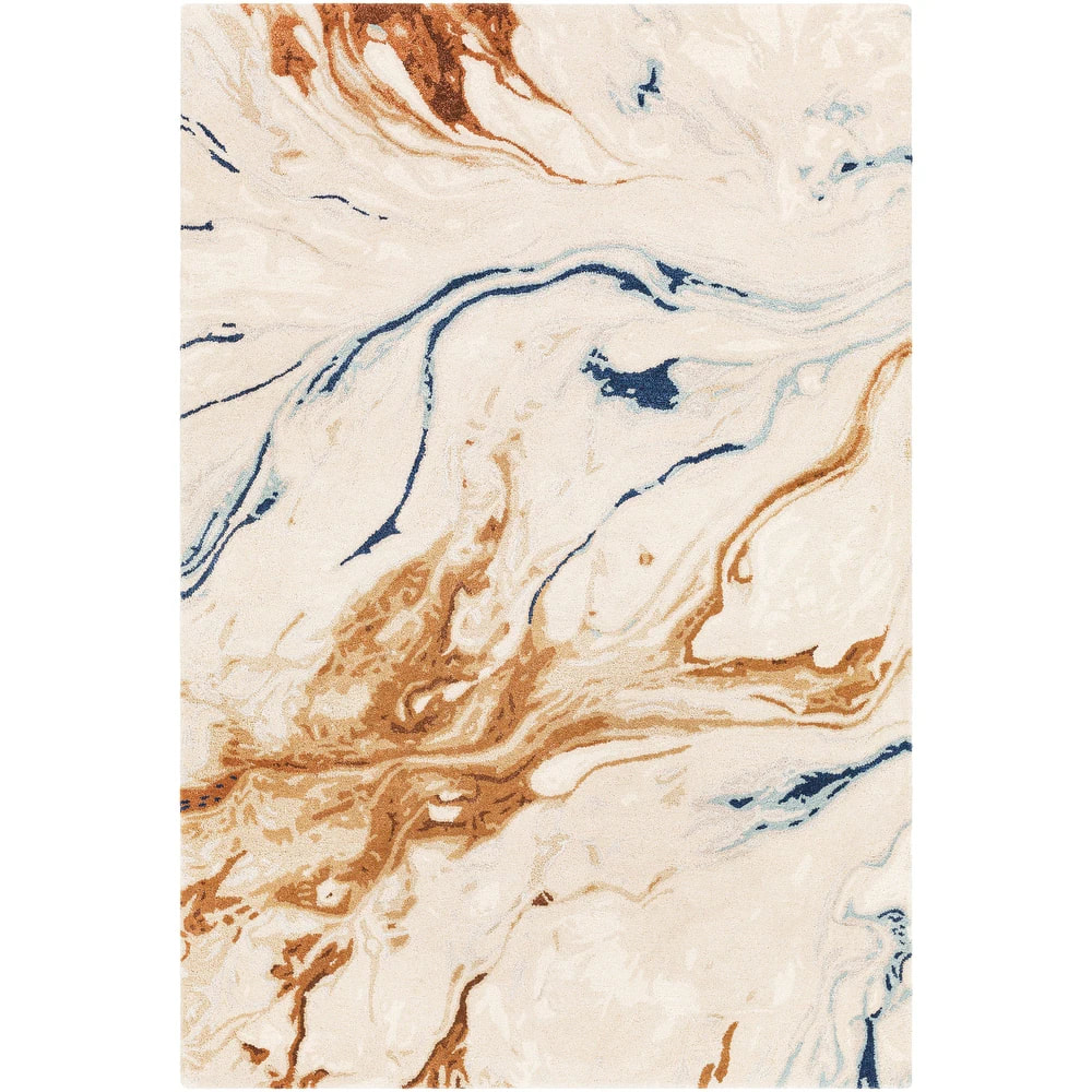 RG-27 Modern Contemporary Abstract Wool & Viscose Multi-color Handtufted Handmade Rug - Image 3