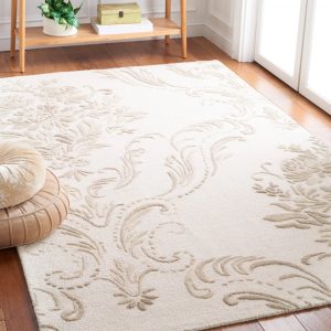 RG-29 French Country Floral Wool & Viscose Gray Handtufted Handmade Rug
