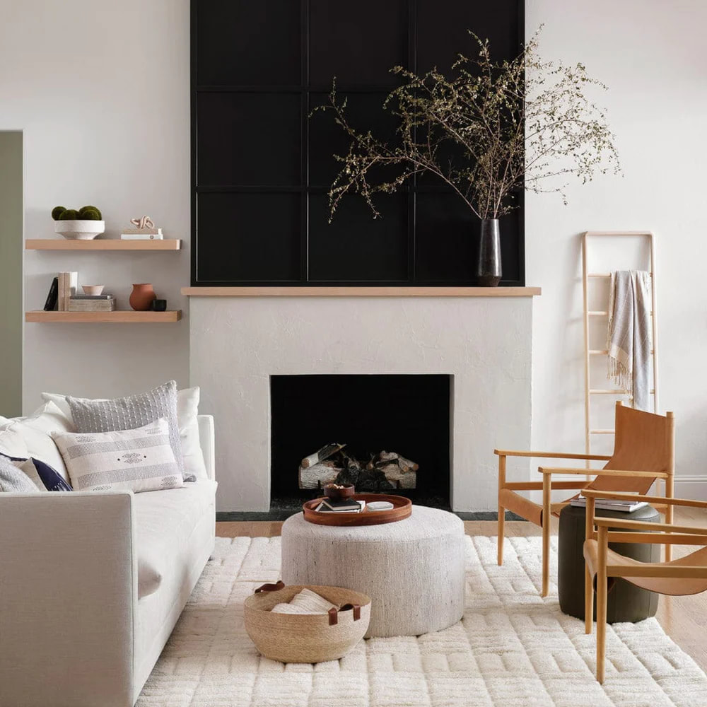 RG-3 Modern Geometric Wool & Viscose Cream Handknotted Handmade Rug - Image 4