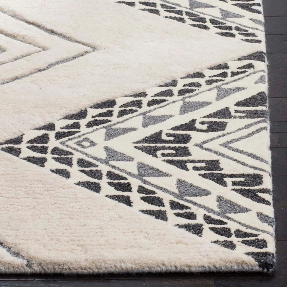 RG-30 Transitional Geometric Wool Ivory/Gray Handtufted Handmade Rug - Image 2