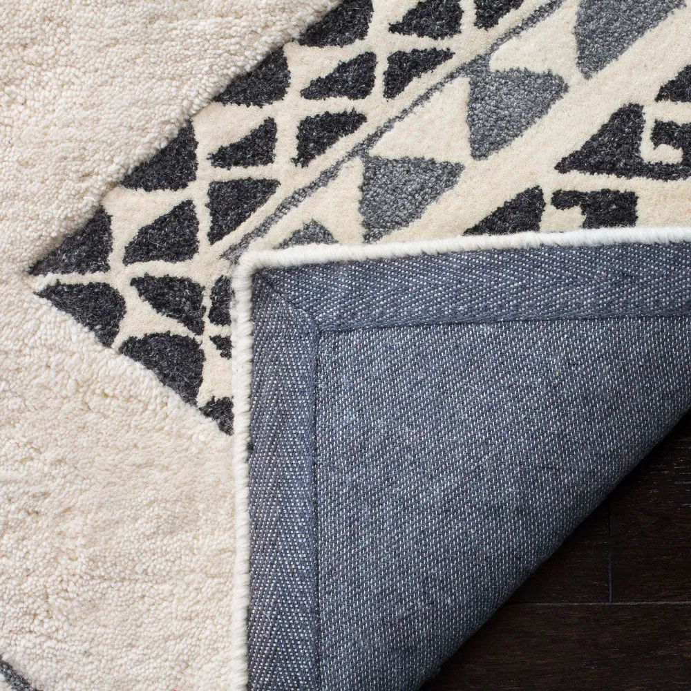 RG-30 Transitional Geometric Wool Ivory/Gray Handtufted Handmade Rug - Image 3