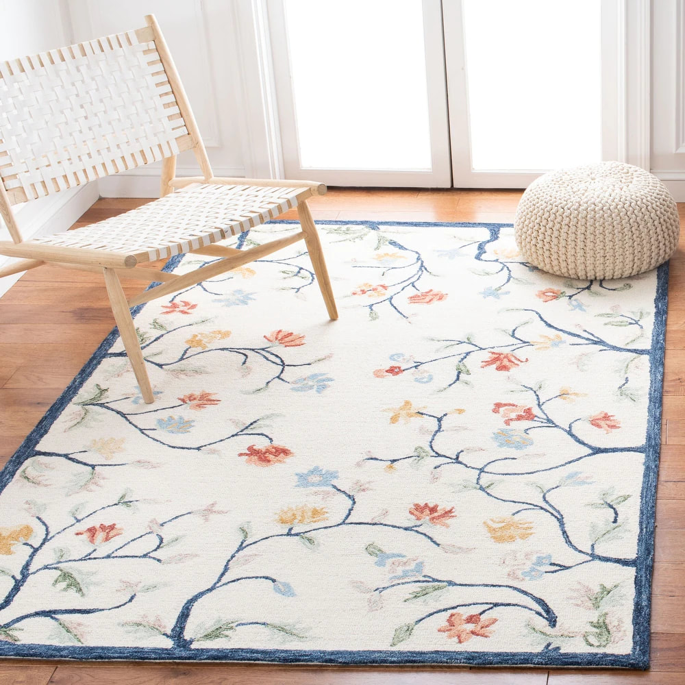 RG-31 French Country Floral Wool & Viscose Multi-color Handtufted Handmade Rug