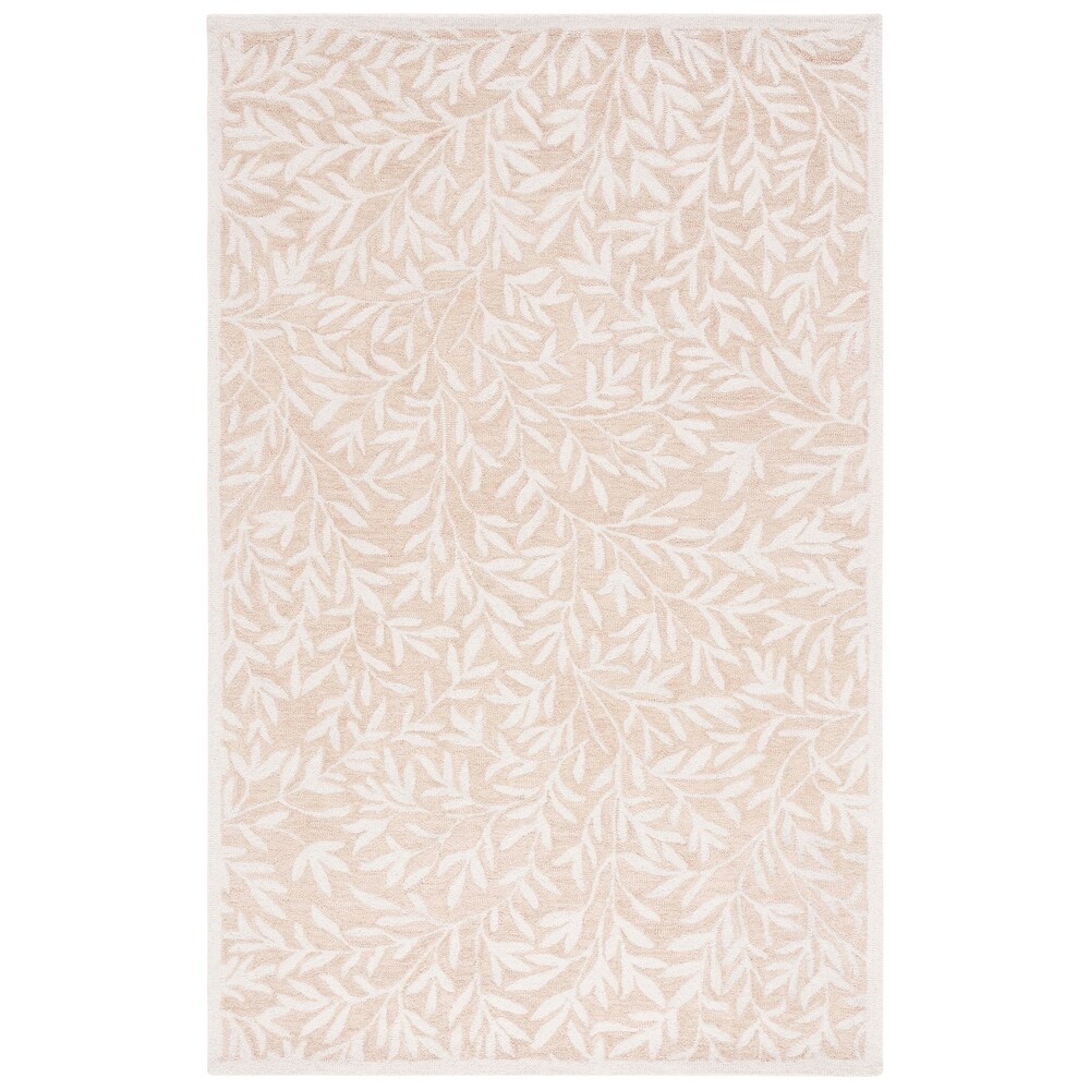 RG-32 French Country Floral Wool & Viscose Ivory Handtufted Handmade Rug - Image 3