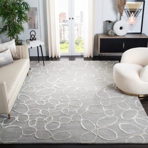 RG-33 Modern Contemporary Geometric Wool & Viscose Gray Handtufted Handmade Rug
